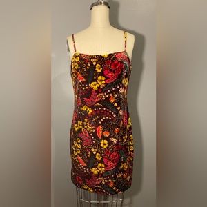 Printed velveteen dress